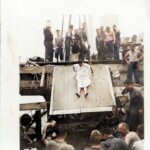 Dr. Bierley on Shellback slide - Colorized